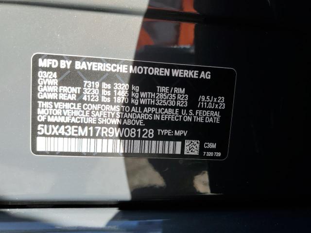 5UX43EM17R9W08128 - 2024 BMW X7 ALPINA XB7 GRAY photo 13