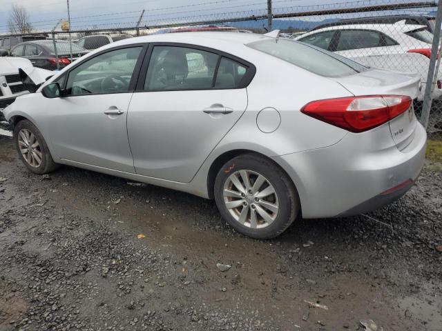 KNAFX4A65E5225215 - 2014 KIA FORTE LX SILVER photo 2