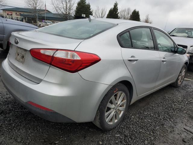 KNAFX4A65E5225215 - 2014 KIA FORTE LX SILVER photo 3