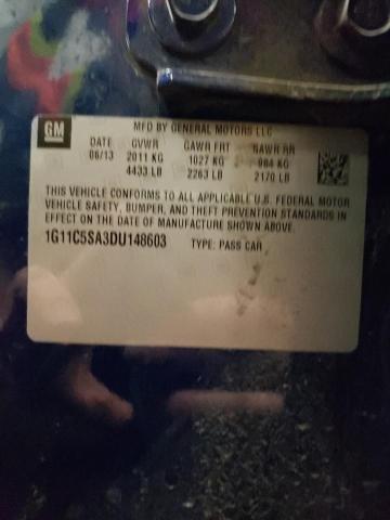 1G11C5SA3DU148603 - 2013 CHEVROLET MALIBU 1LT BLUE photo 13