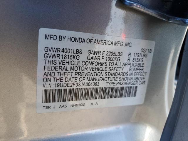 19UDE2F33JA004363 - 2018 ACURA ILX BASE WATCH PLUS SILVER photo 12