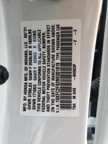 19XFC2F82ME001819 - 2021 HONDA CIVIC SPORT 白色 照片 13