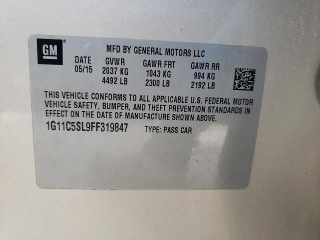 1G11C5SL9FF319847 - 2015 CHEVROLET MALIBU 1LT CREAM photo 12