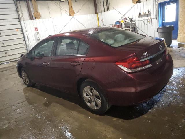 19XFB2F5XDE293177 - 2013 HONDA CIVIC LX BURGUNDY photo 2