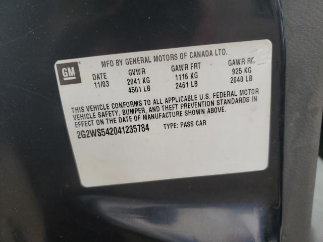 2G2WS542041235784 - 2004 PONTIAC GRAND PRIX GT2 შავი ფოტო 12