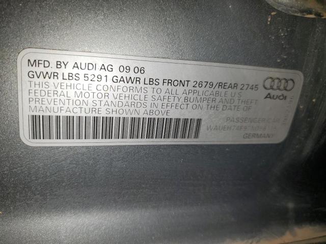 WAUEH74F97N056115 - 2007 AUDI A6 S-LINE QUATTRO GRAY photo 12