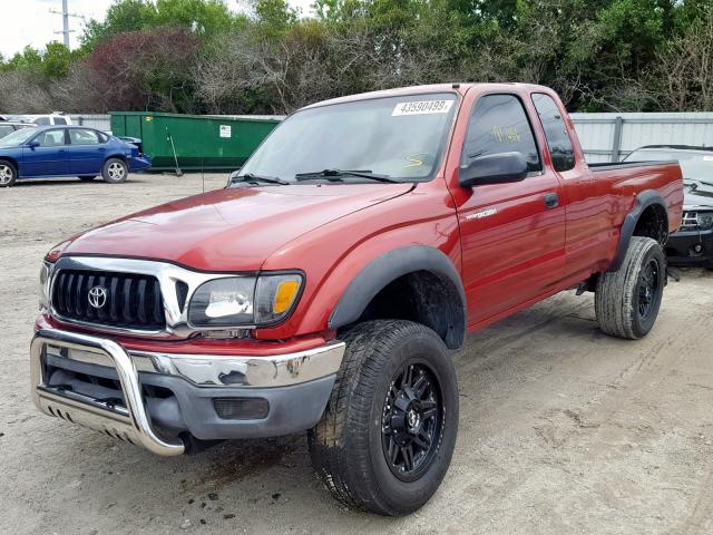 5TESM92N54Z347047 - 2004 TOYOTA TACOMA XTRACAB PRERUNNER 红色 照片 2