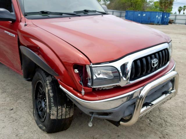 5TESM92N54Z347047 - 2004 TOYOTA TACOMA XTRACAB PRERUNNER RED photo 9