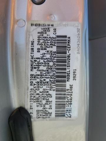 4T1BG22K31U057636 - 2001 TOYOTA CAMRY CE SILVER photo 12