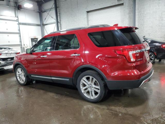 1FM5K8FH7HGB52819 - 2017 FORD EXPLORER LIMITED BURGUNDY photo 2