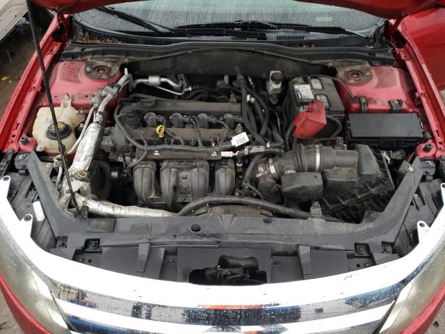 3FAHP0HA0CR154861 - 2012 FORD FUSION SE RED photo 11