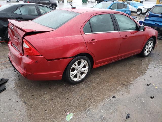 3FAHP0HA0CR154861 - 2012 FORD FUSION SE RED photo 3