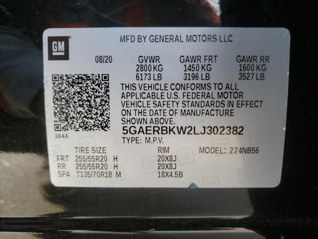 5GAERBKW2LJ302382 - 2020 BUICK ENCLAVE ESSENCE 黑色 照片 14