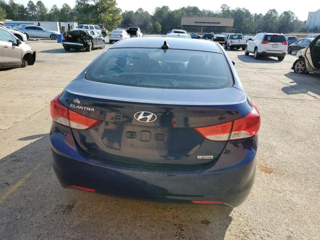 5NPDH4AE2CH104802 - 2012 HYUNDAI ELANTRA GLS BLUE photo 6