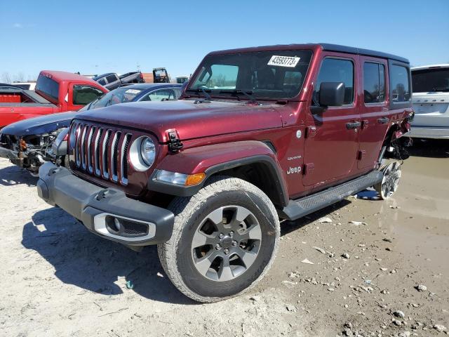 1C4HJXEN1NW176427 - 2022 JEEP WRANGLER U SAHARA BURGUNDY photo 1