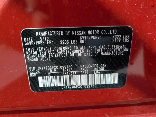 JN1AZ0CPXCT022760 - 2012 NISSAN LEAF SV RED photo 13