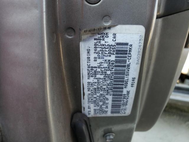 4T1BG22K8YU674203 - 2000 TOYOTA CAMRY CE BROWN photo 12