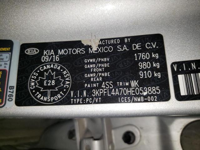 3KPFL4A70HE053885 - 2017 KIA FORTE LX SILVER photo 12