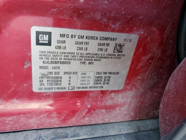 KL4CJBSB0FB080928 - 2015 BUICK ENCORE CONVENIENCE 栗色 照片 13
