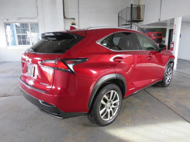 JTJBJRBZ6G2032548 - 2016 LEXUS NX 300H RED photo 3