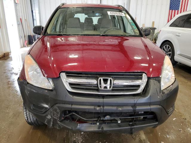 JHLRD78452C014492 - 2002 HONDA CR-V LX RED photo 5