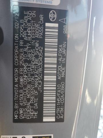 JTKJF5C78C3040542 - 2012 TOYOTA SCION TC Boz foto 12