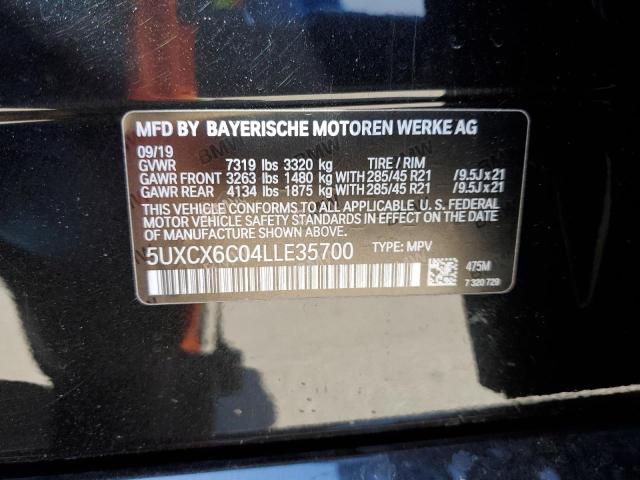 5UXCX6C04LLE35700 - 2020 BMW X7 M50I BLACK photo 13