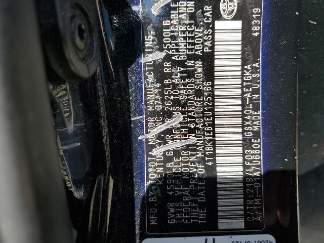 4T1BK1EB1EU125166 - 2014 TOYOTA AVALON BASE 黑色 照片 12