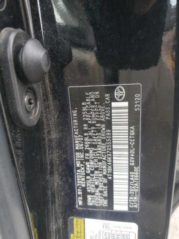 4T1BK46KX7U555099 - 2007 TOYOTA CAMRY LE BLACK photo 12