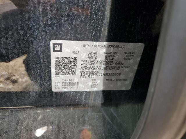 1GYS3HKJ1HR355409 - 2017 CADILLAC ESCALADE ESV LUXURY BLACK photo 13