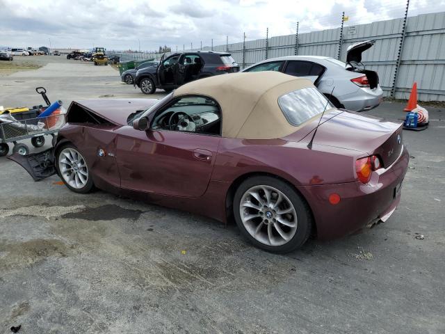 4USBT33504LR67053 - 2004 BMW Z4 2.5 BURGUNDY photo 2