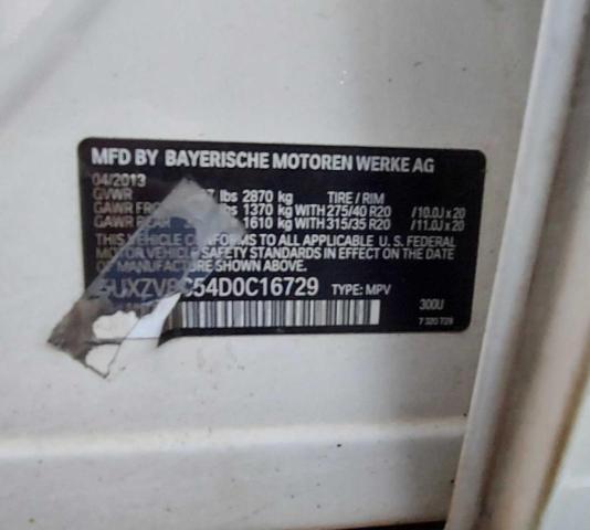 5UXZV8C54D0C16729 - 2013 BMW X5 XDRIVE50I Biały zdjęcie 10