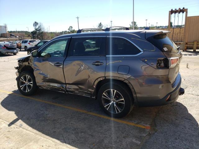 5TDJKRFH7GS266512 - 2016 TOYOTA HIGHLANDER XLE GRAY photo 2