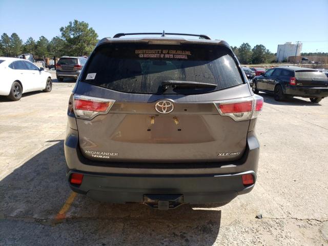 5TDJKRFH7GS266512 - 2016 TOYOTA HIGHLANDER XLE GRAY photo 6