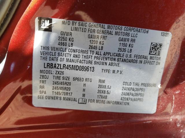 LRBAZLR45MD089613 - 2021 BUICK ENVISION PREFERRED MAROON photo 13