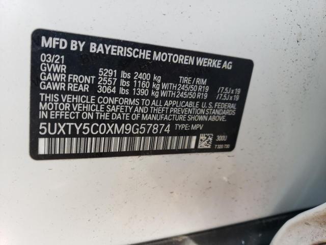 5UXTY5C0XM9G57874 - 2021 BMW X3 XDRIVE30I Ağ foto 12