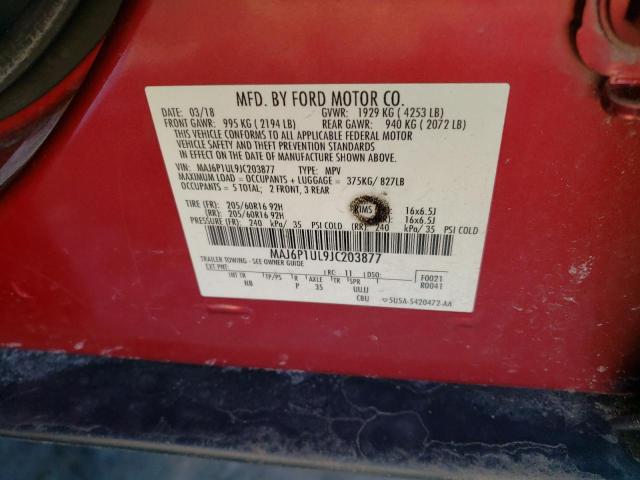 MAJ6P1UL9JC203877 - 2018 FORD ECOSPORT SE Rot Foto 13