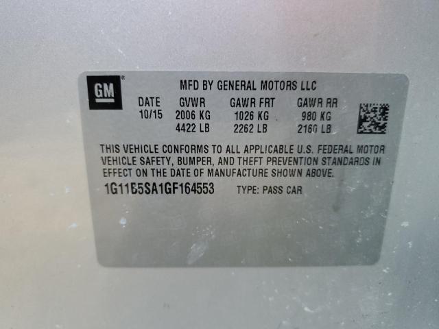 1G11B5SA1GF164553 - 2016 CHEVROLET MALIBU LIM LS SILVER photo 12