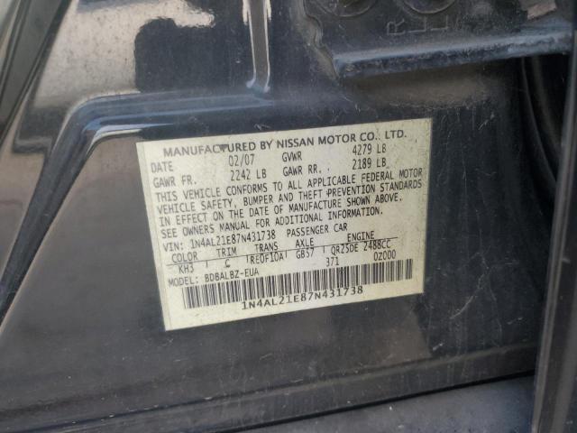 1N4AL21E87N431738 - 2007 NISSAN ALTIMA 2.5 BLACK photo 13