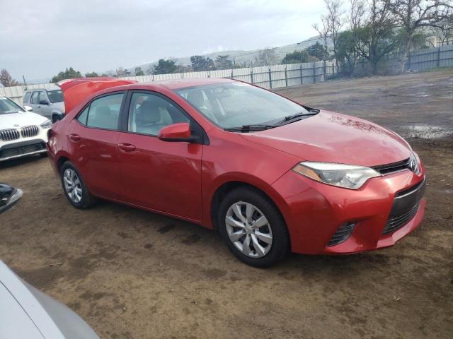 5YFBURHE3GP400880 - 2016 TOYOTA COROLLA L RED photo 4