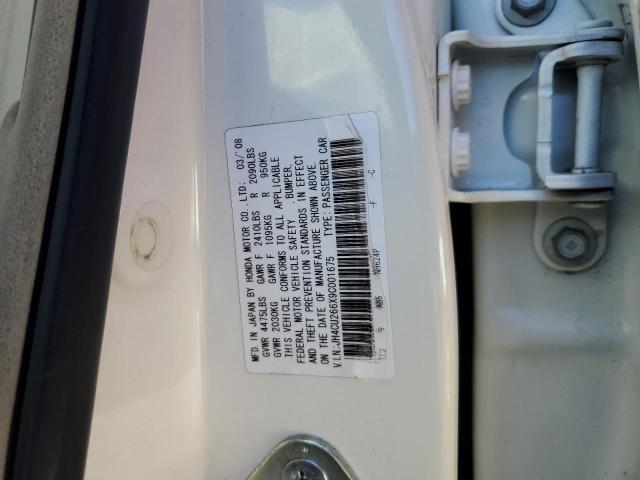 JH4CU266X9C001675 - 2009 ACURA TSX WHITE photo 12