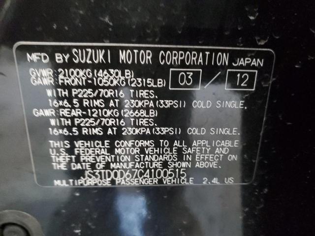 JS3TD0D67C4100515 - 2012 SUZUKI GRAND VITA PREMIUM BLACK photo 13