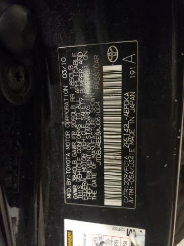 JTDBU4EE8AJ061004 - 2010 TOYOTA COROLLA BASE BLACK photo 12