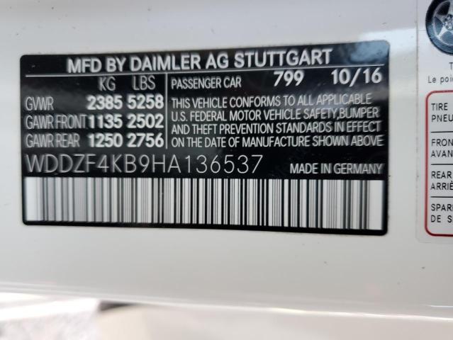 WDDZF4KB9HA136537 - 2017 MERCEDES-BENZ E 300 4MATIC WHITE photo 13