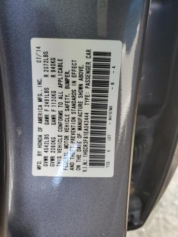 1HGCR3F81EA043444 - 2014 HONDA ACCORD EXL GRAY photo 12