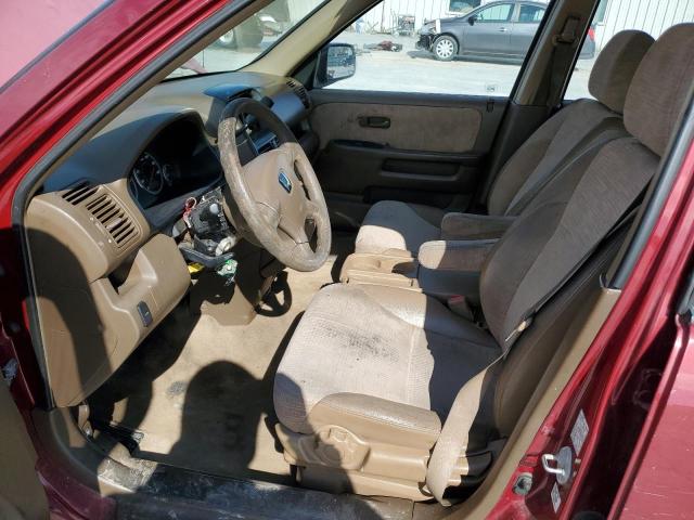 JHLRD68492C007457 - 2002 HONDA CR-V LX BURGUNDY photo 7