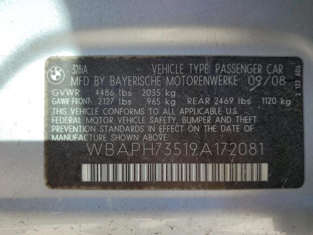 WBAPH73519A172081 - 2009 BMW 328 I SILVER photo 12