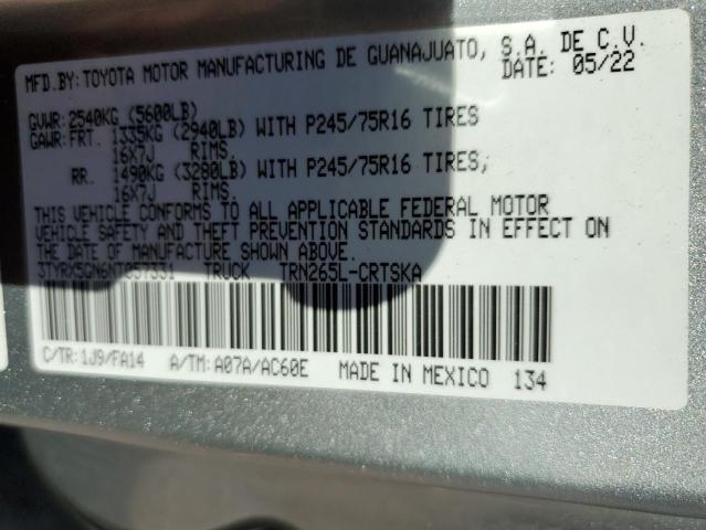 3TYRX5GN6NT057331 - 2022 TOYOTA TACOMA ACCESS CAB ვერცხლისფერი ფოტო 13