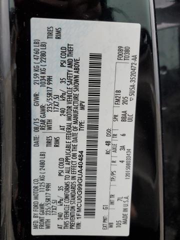 1FMCU0G99GUA40484 - 2016 FORD ESCAPE SE BLACK photo 14