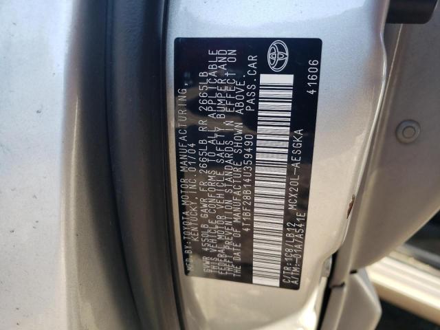 4T1BF28B14U359490 - 2004 TOYOTA AVALON XL SILVER photo 12